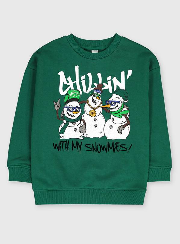 Christmas Green Snowman Sweatshirt 8 years